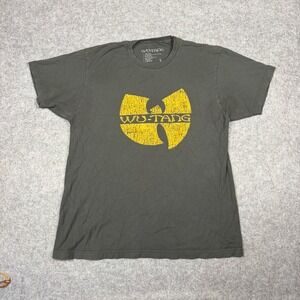 Wu-Tang Clan Graphic T-Shirt Mens Large Charcoal Gray Yellow Logo Hip Hop Tee